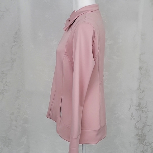 Layer8 Qwick-Dry Ladies Lux Knit Jacket Size L Pink Zip Closure 2 Front Pockets - Picture 5 of 8